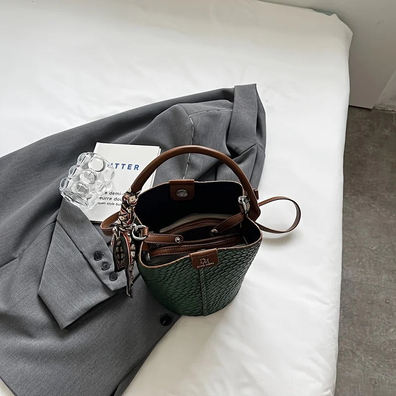 Bolso Bandolera Cubo Efecto Trenzado para Mujer