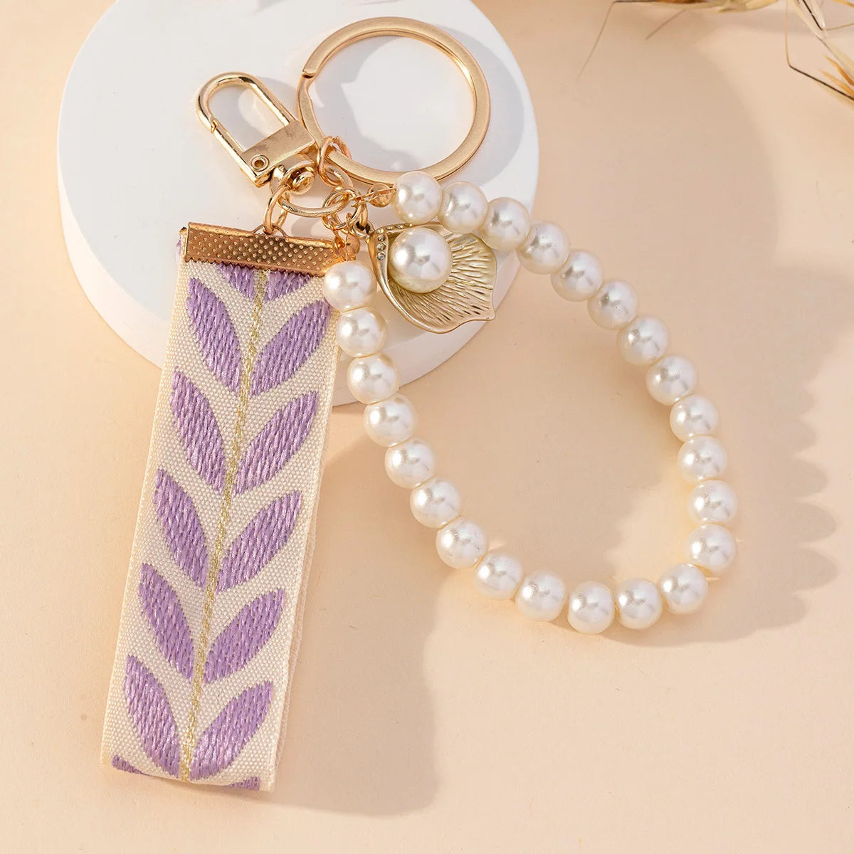 Charm Creativo Stmanya – Llavero con Perlas y Cinta para Bolso y Coche