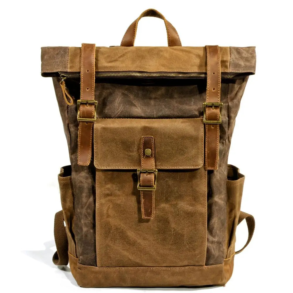 Vintage Canvas and Leather Backpack – Classic Style, Durability and Functionality