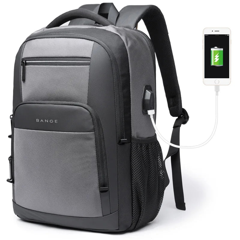 Mochila Bange Classic Gris – Minimalismo y Protección Impermeable