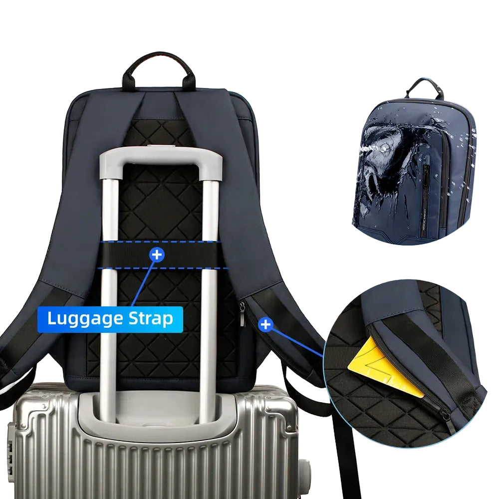 Waterproof Urban Backpack with USB-C Port – Modern Style and Smart Organization