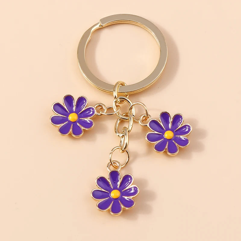 Lilac Enamel Sakura Flower Keychain: Japanese Elegance