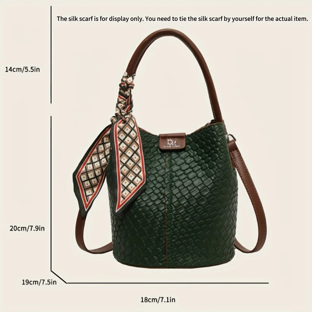 Bolso Bandolera Cubo Efecto Trenzado para Mujer