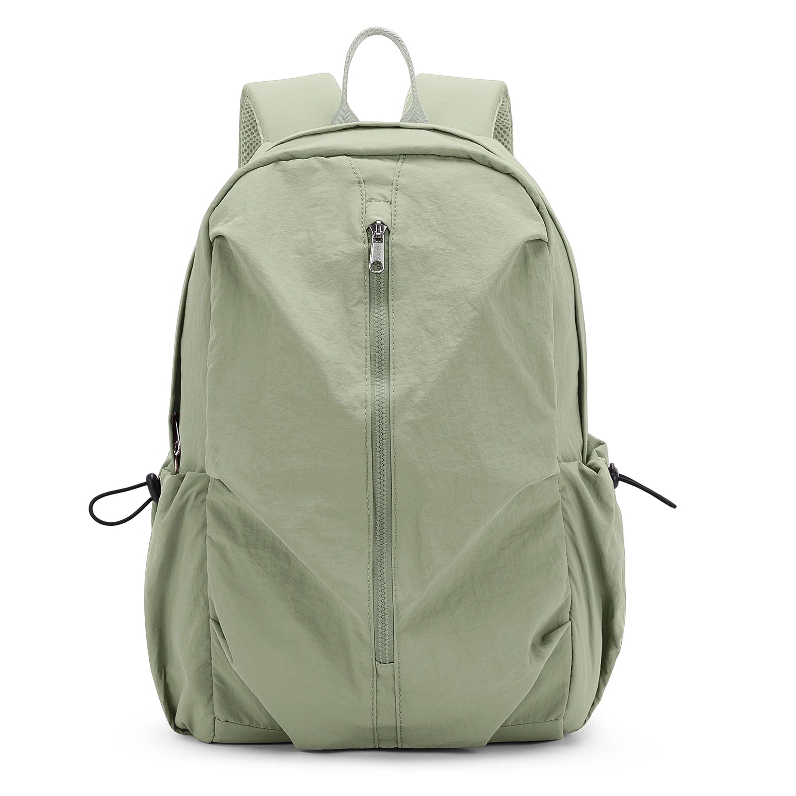 Unisex Green Nylon Casual Backpack – Lightweight and Functional