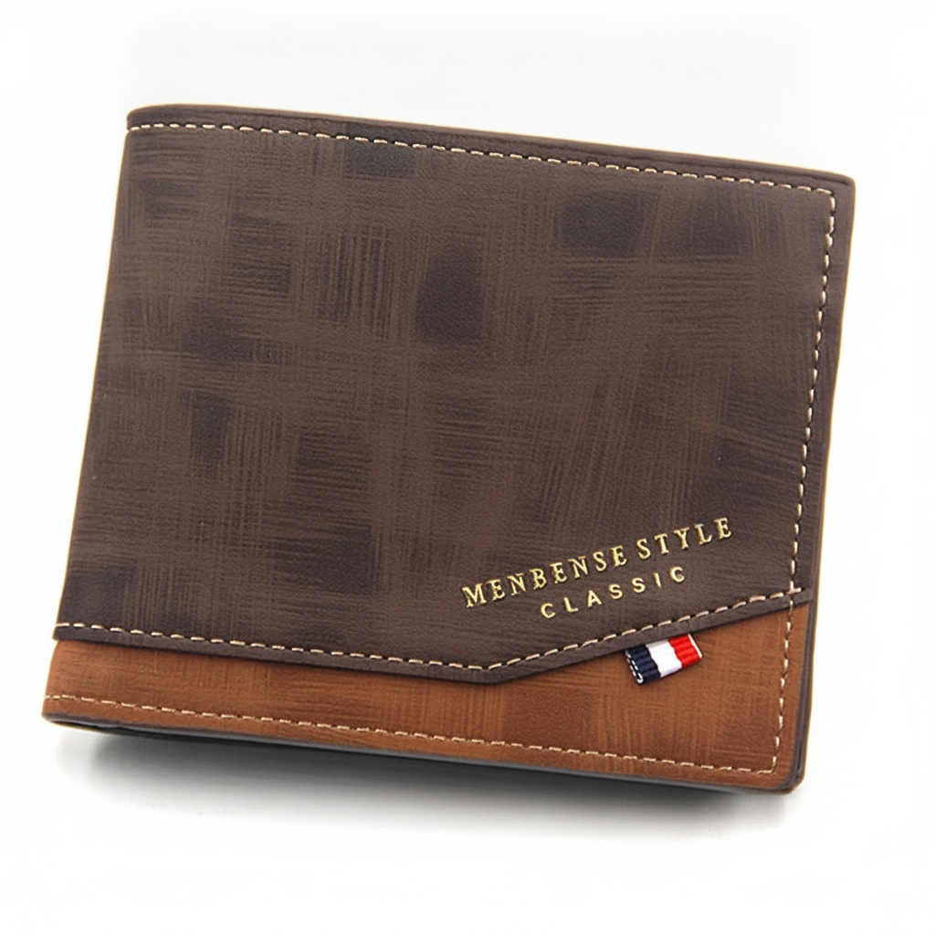 Cartera Clásica Bicolor con Monedero para Hombre