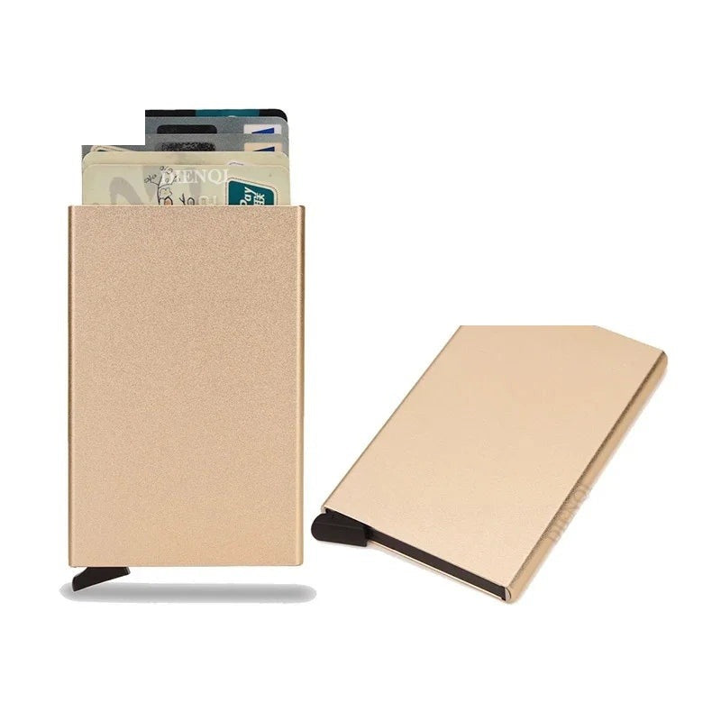 Tarjetero de Aluminio Pop-Up con Bloqueo RFID