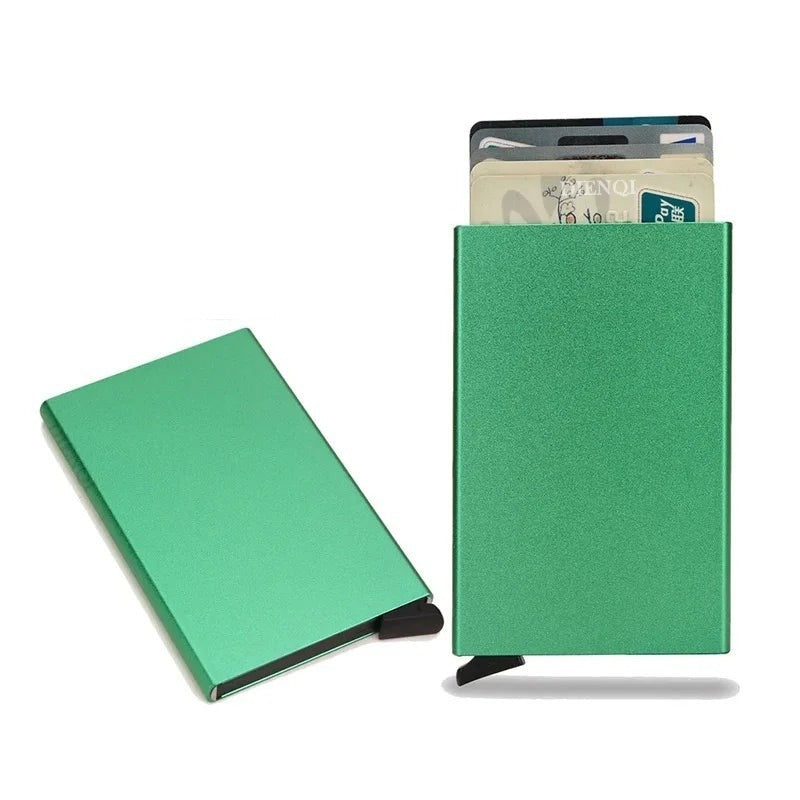 Tarjetero de Aluminio Pop-Up con Bloqueo RFID