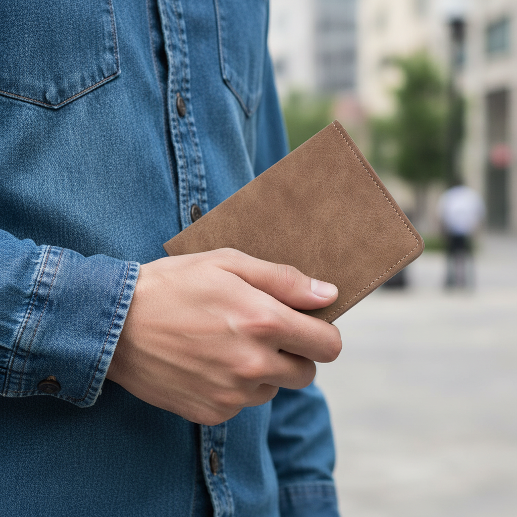 Cartera Vertical Fina para Bolsillo Delantero de Hombre