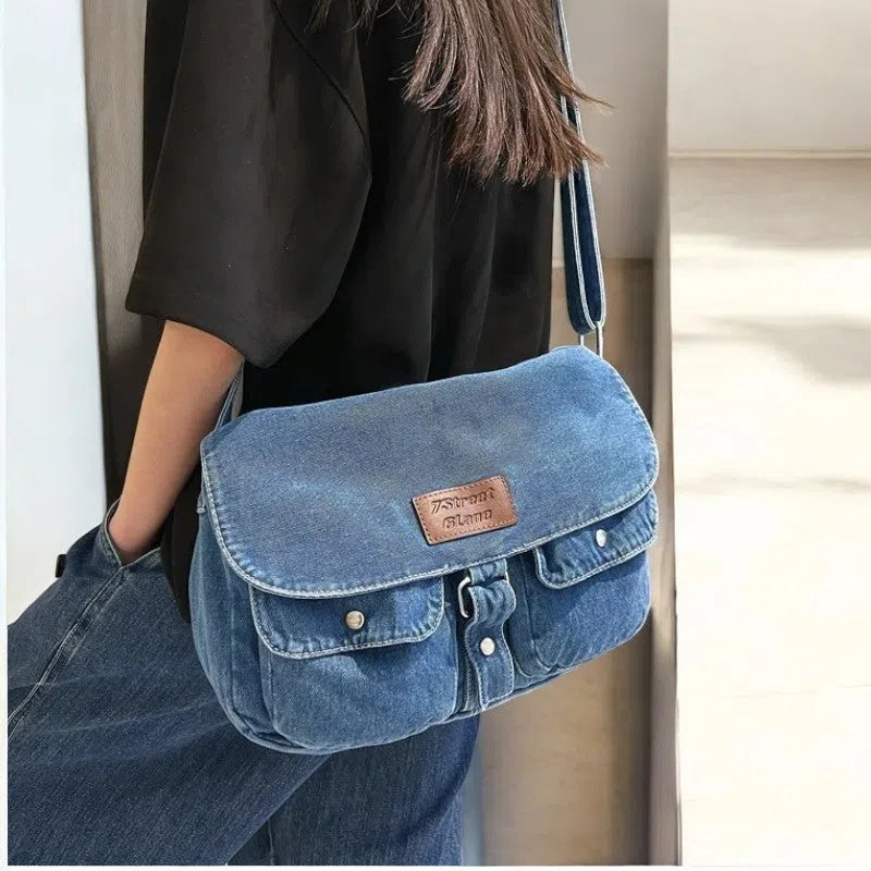 Bolso Bandolera Denim Claro Casual