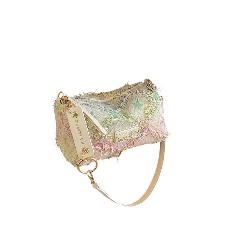 Bolso Bandolera Denim Colores con Estrellas