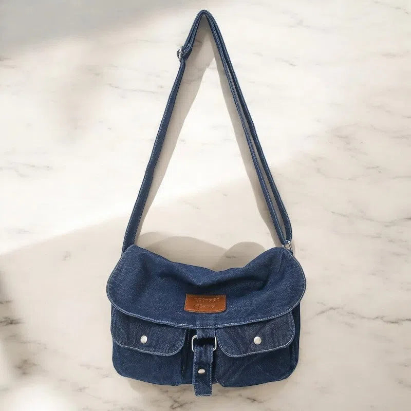 Bolso Bandolera Denim Oscuro Casual