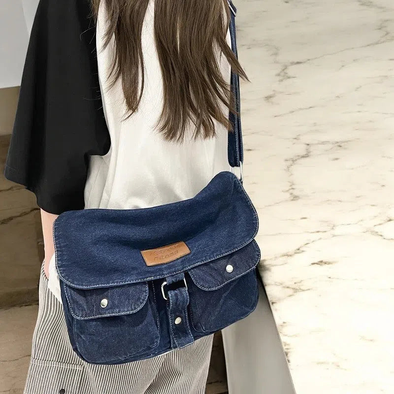 Bolso Bandolera Denim Oscuro Casual