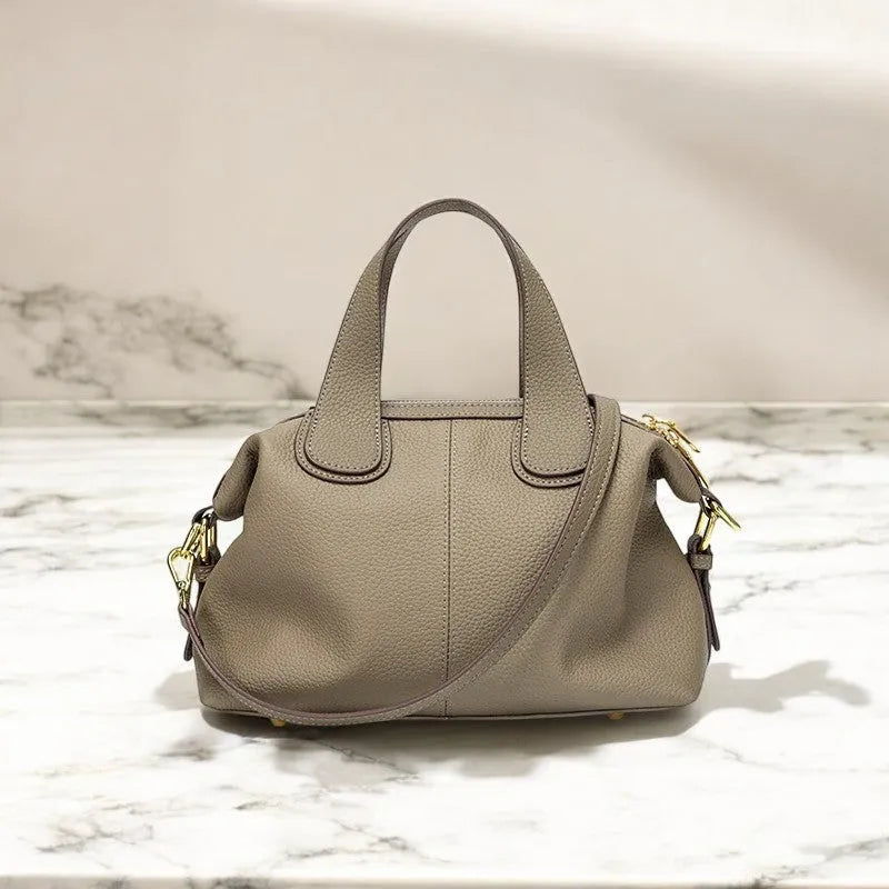 Bolso Bandolera de Cuero Genuino Camel