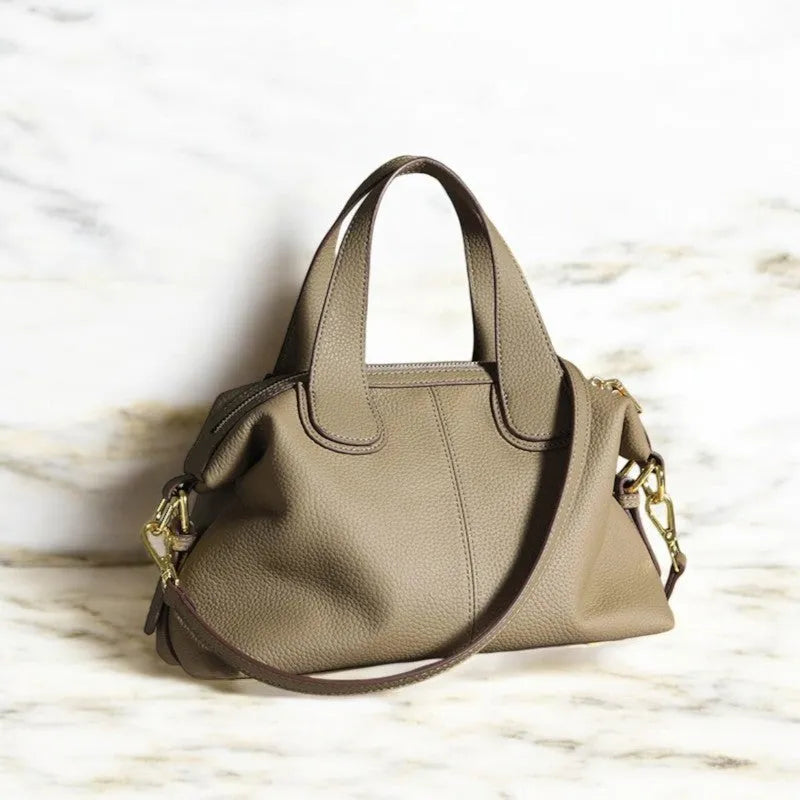 Bolso Bandolera de Cuero Genuino Camel