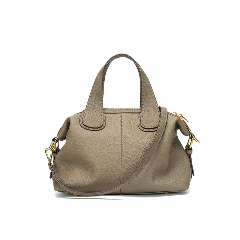 Bolso Bandolera de Cuero Genuino Camel