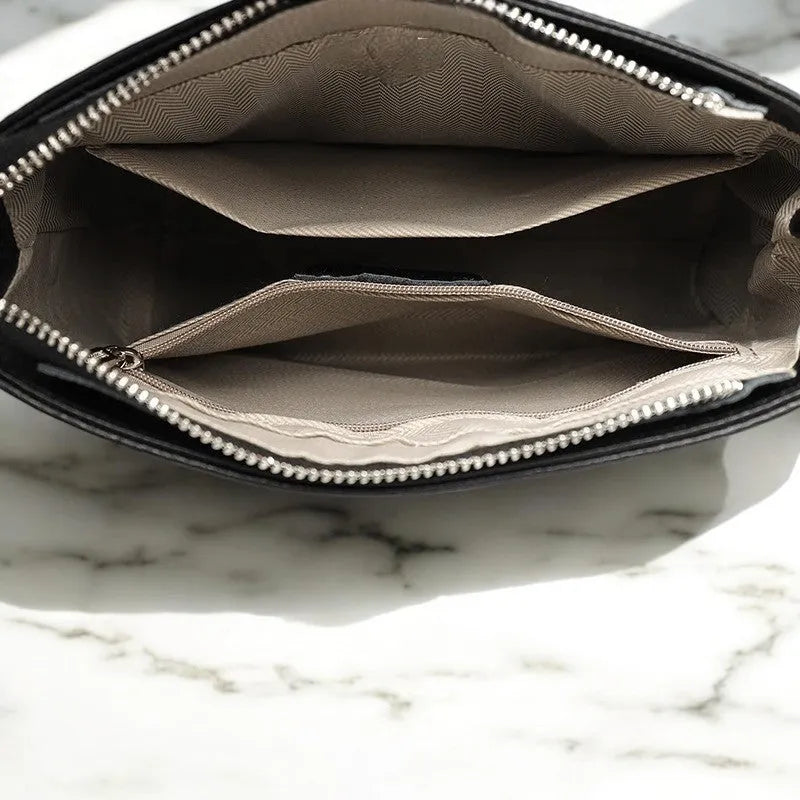 Bolso Bandolera de Cuero Negro