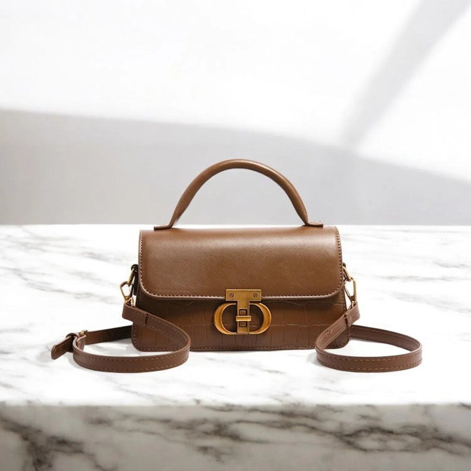 Bolso Bandolera de Cuero PU Negro