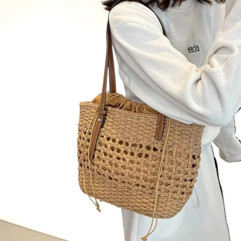 Bolso Bandolera de Rafia Tejido