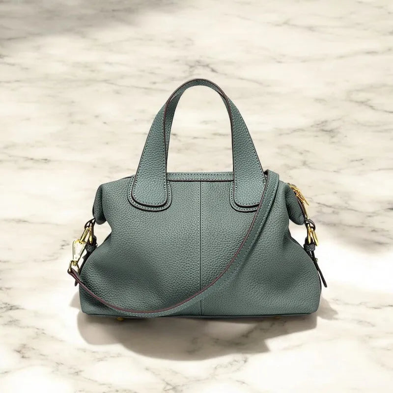 Bolso Bandolera y de Hombro de Cuero Genuino Azul