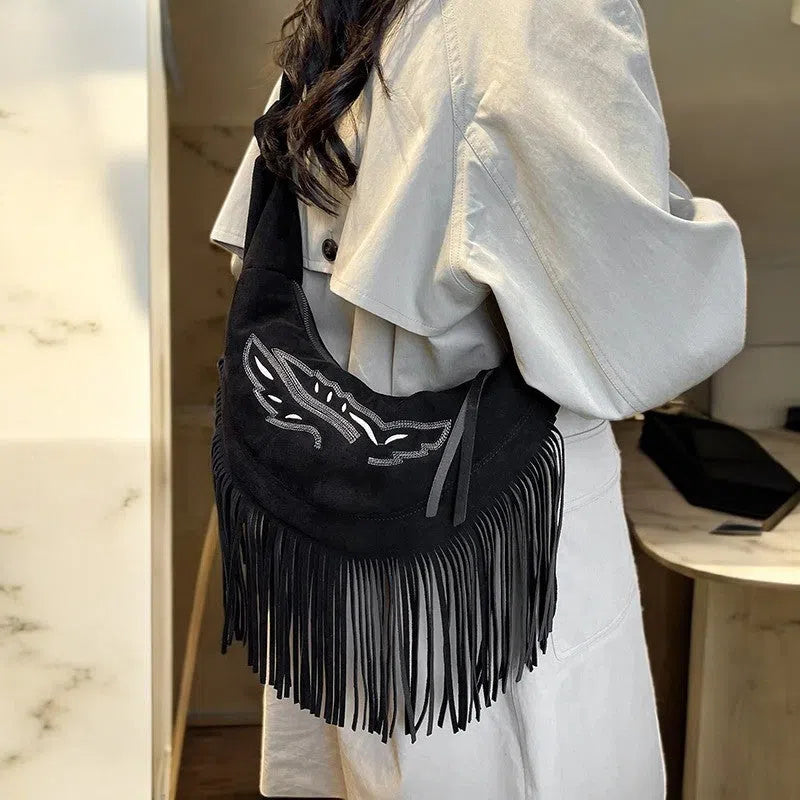 Bolso Flecos Bandolera de Cuero