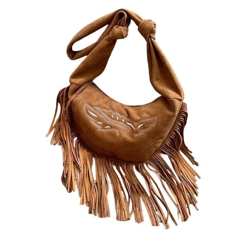 Bolso Flecos Bandolera de Cuero