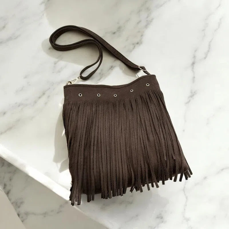 Bolso Flecos Casual Tipo Bandolera