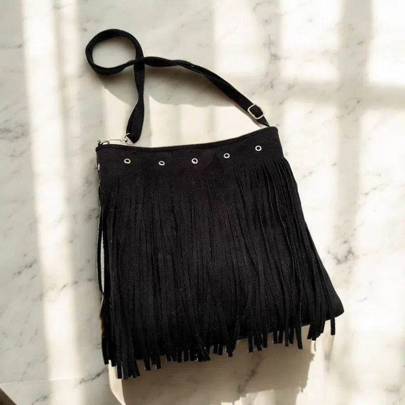 Bolso Flecos Casual Tipo Bandolera