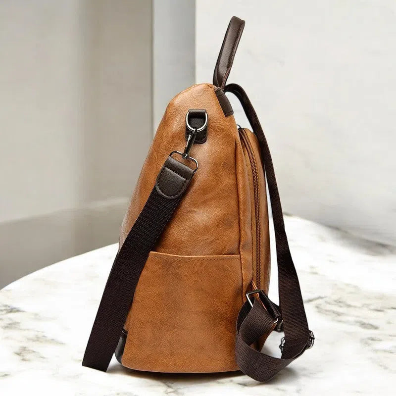 Bolso Mochila y Bandolera Casual de Piel