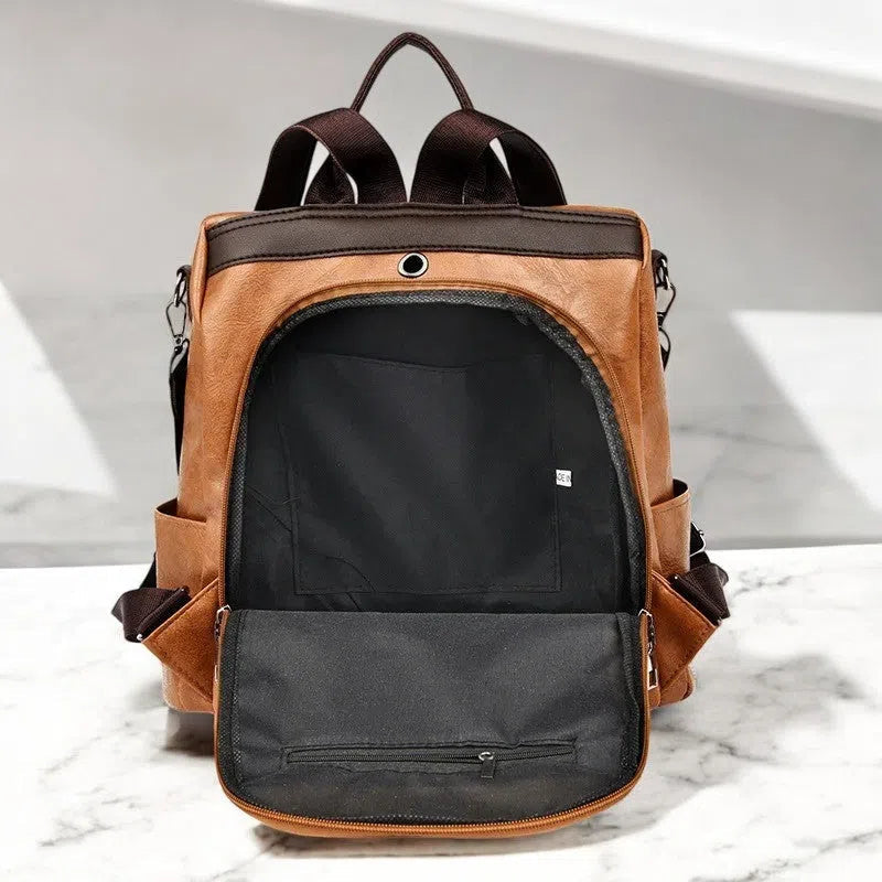 Bolso Mochila y Bandolera Casual de Piel