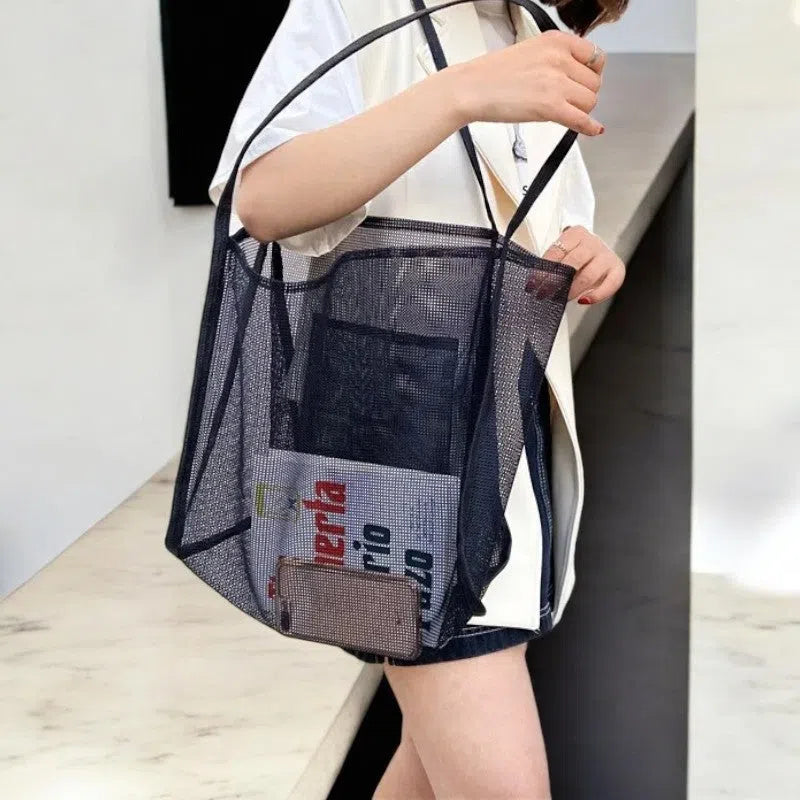 Bolso Playa de Malla con Diseño Ligero y Versátil