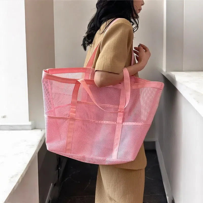 Bolso Playa de Malla de Lona Colores