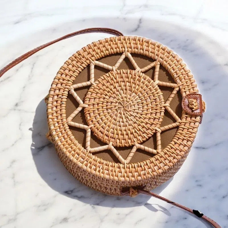 Bolso Rafia Redondo Rígido de Sol