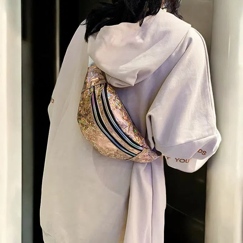 Bolso Riñonera Metálica Neón de Prismas