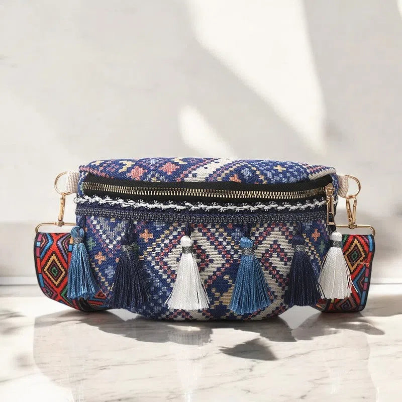 Bolso Riñonera Peruana Bohemia Azul