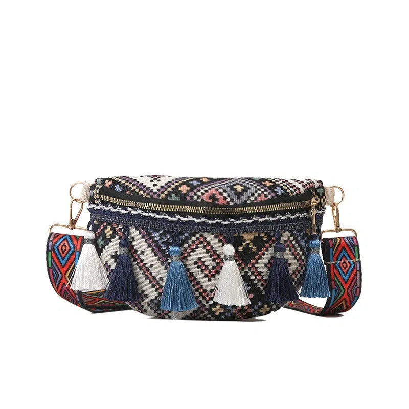 Bolso Riñonera Peruana Bohemia Negra