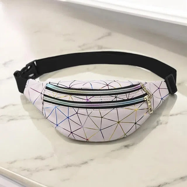 Bolso Riñonera Prismas Neón Rosa