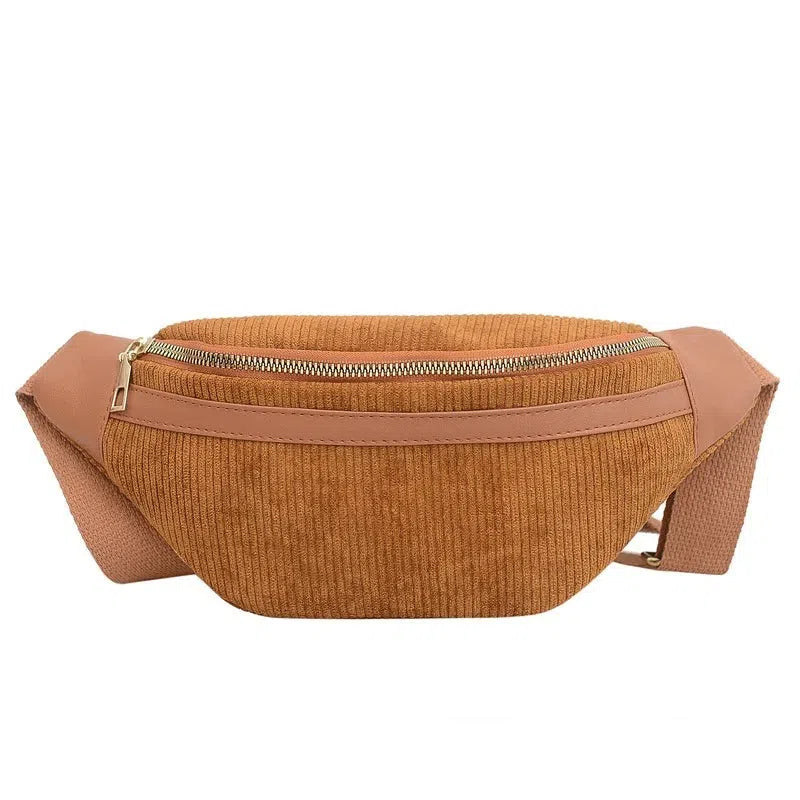 Bolso Riñonera de Pana Suave Caqui