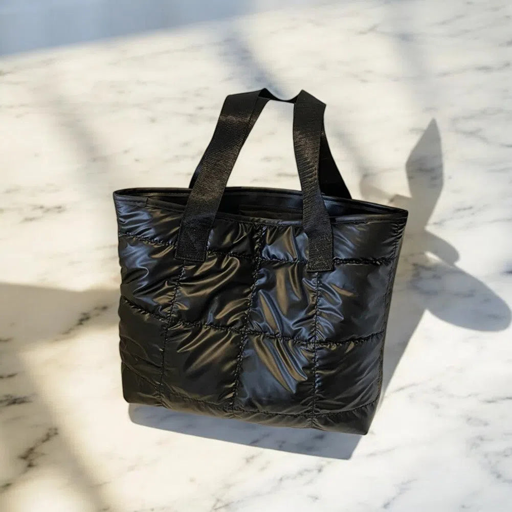 Bolso Shopper Acolchado Nylon Negro