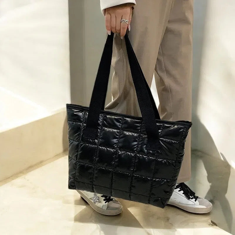 Bolso Shopper Acolchonado Metálico