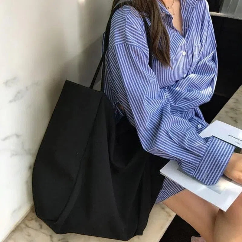 Bolso Shopper Amplio Elegante Negro