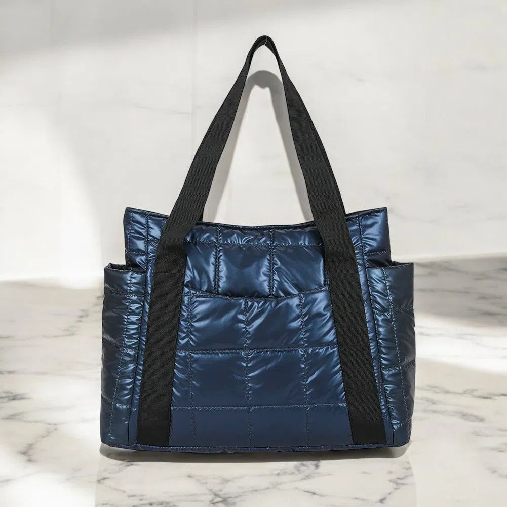 Bolso Shopper Nylon Acolchado Metalizado