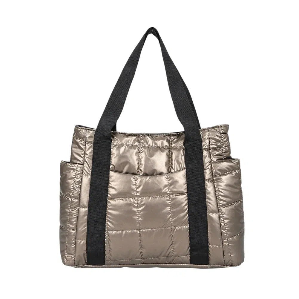 Bolso Shopper Nylon Acolchado Metalizado