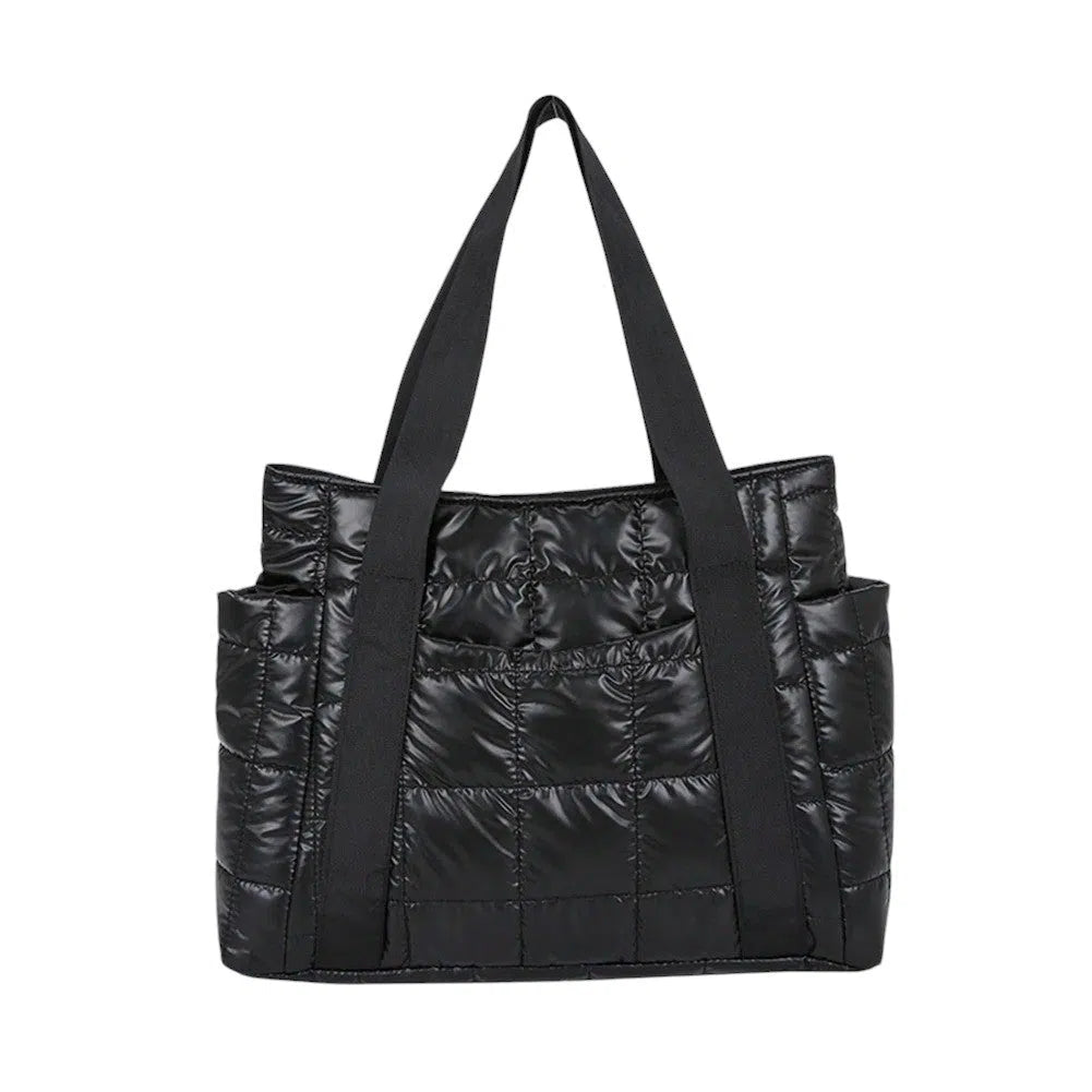 Bolso Shopper Nylon Acolchado Negro