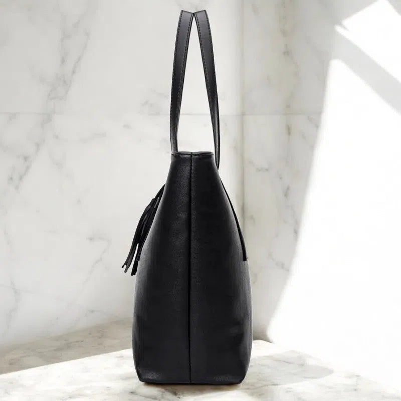 Bolso Shopper de PU con Flecos