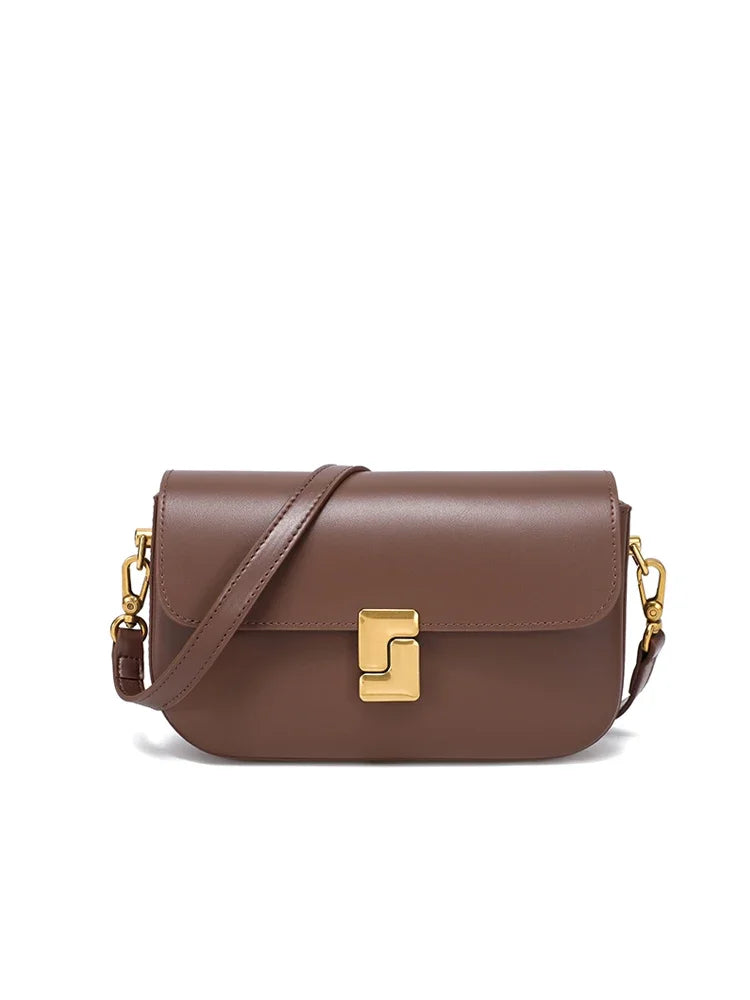 Bolso Tote Bag Crossbody de Cuero Café