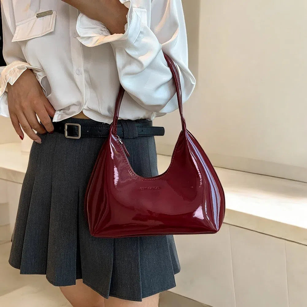 Bolso Tote Bag Efecto Espejo Color Vino