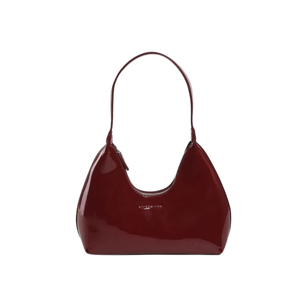 Bolso Tote Bag Efecto Espejo Color Vino