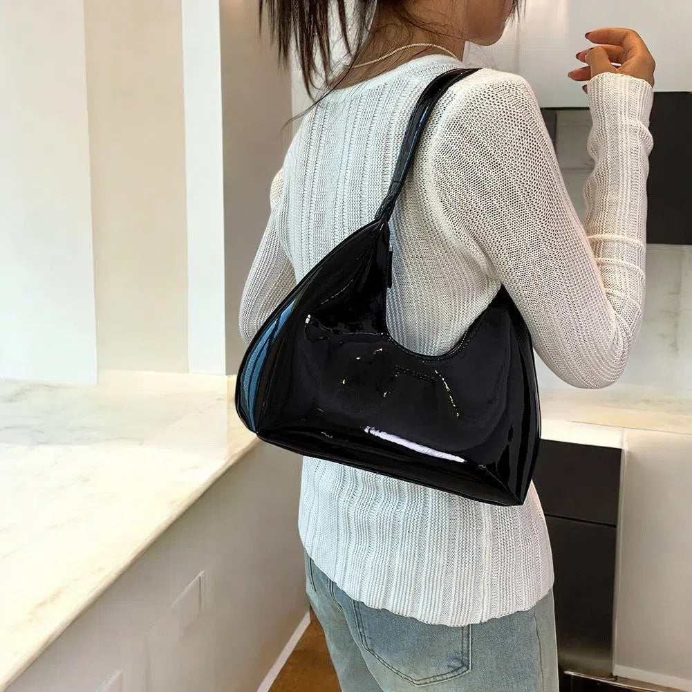 Bolso Tote Bag Efecto Espejo Negro