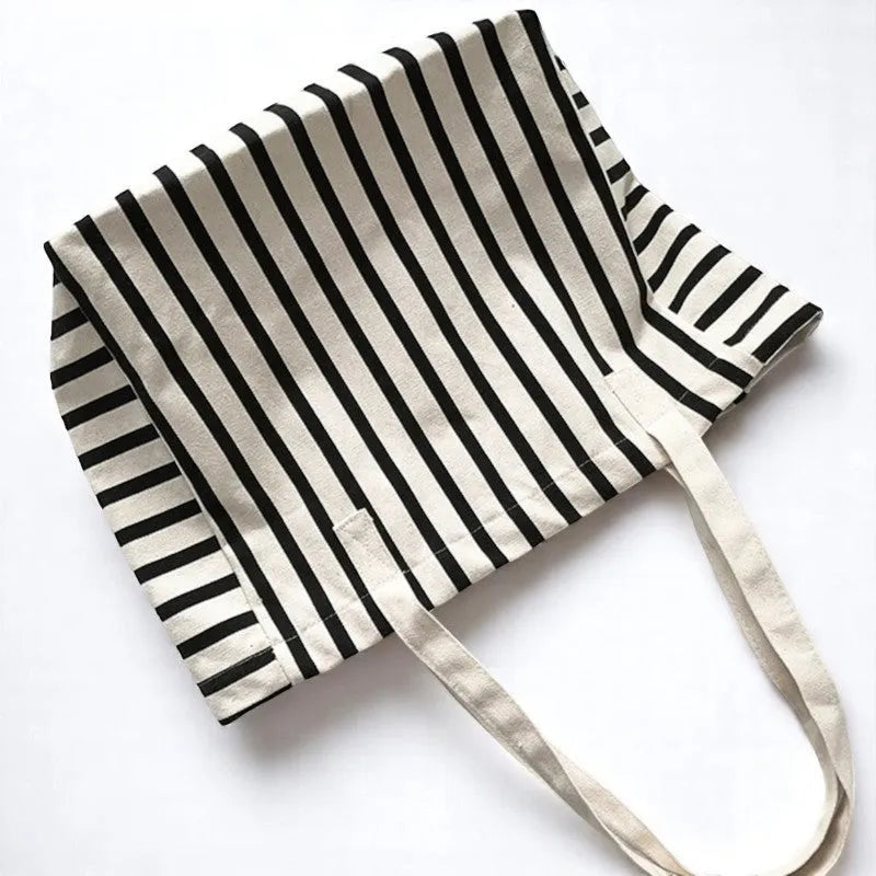 Bolso Tote de Lona Rayada