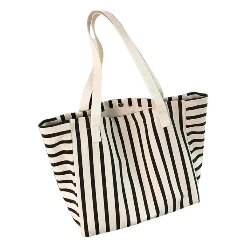 Bolso Tote de Lona Rayada